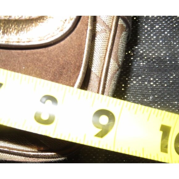 Coach 2004 Special Edition Signature C Khaki Bronze Canvas Suede & Leather Buckl - Picture 14 of 15